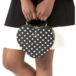 Kate Spade Black and White Heart Clutch